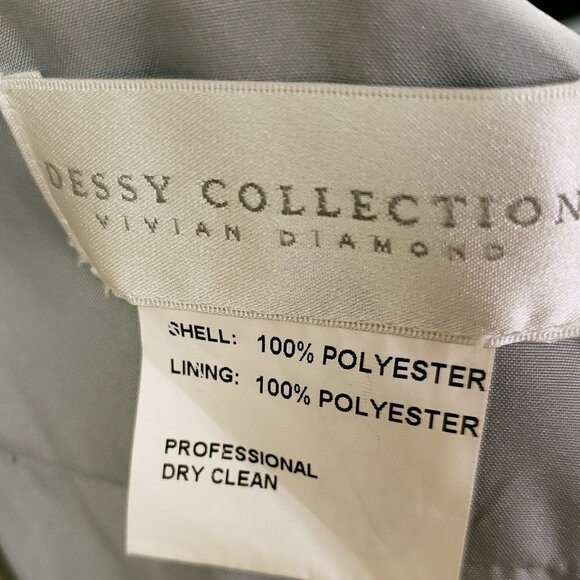 Vivian Diamond dessy collection open back draped front dress in platinum sz10 - Picture 10 of 10